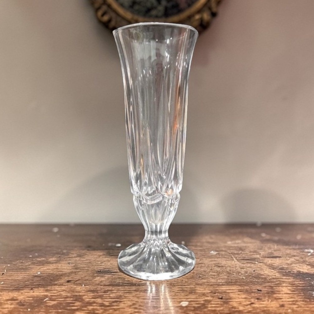Libbey La Piana Bud Vase, Vintage Lead Crystal, Home Decor Centerpiece Vessel‎